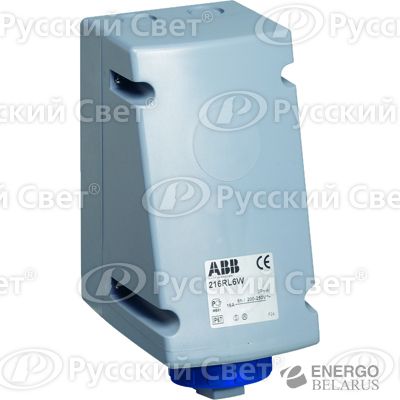 Розетка для монтажа на поверхность с подкл. шлейфа 232RL9W 32А 2P+E IP67 9ч ABB 2CMA168482R1000