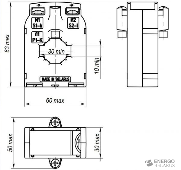 Трансформатор тока малогабаритный шинный ТШП-0,66м30-0,5S-250/5-2,5-У3