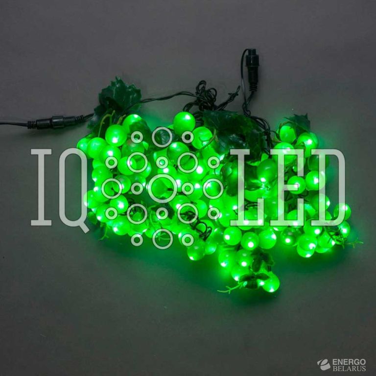 Гирлянда с насадками 240V, 30М, зелен виноград/темно-зел