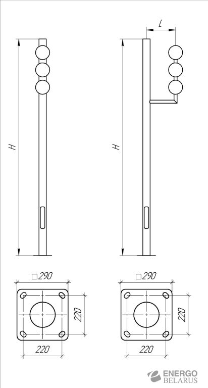 Опора светофорная тип СОа-