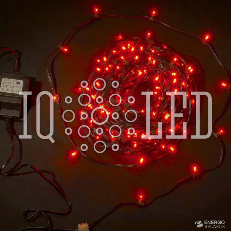 Гирлянда клип-лайт 12В, красный, 30M, Светодиод.