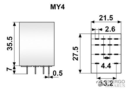 Реле промежуточное MY4 220В АС