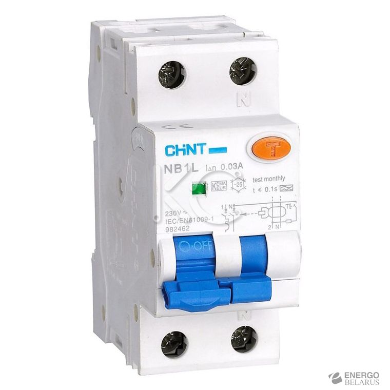Дифференциальный автомат NB1L 1P+N B10 30mA тип AC 10KA (36мм) (R) CHINT