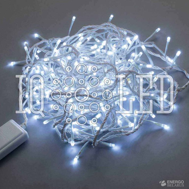 Гирлянда с контроллером 20M, 240V, белая / белый провод