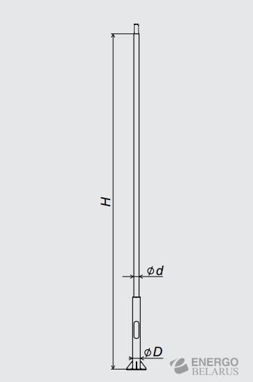 Опора металлическая консольная трубчатая фланцевая ОМК-1-1-9.5(а)