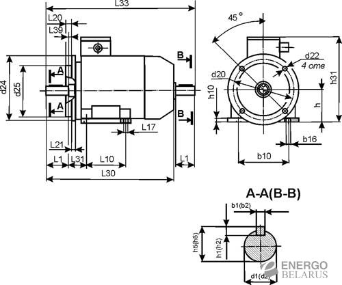 Электродвигатель АИР160S4 15 кВт 1500 об/мин