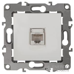 Розетка информационная 12-3107-01 ЭРА RJ45, IP20, Эра12, белый (10/100/2800)