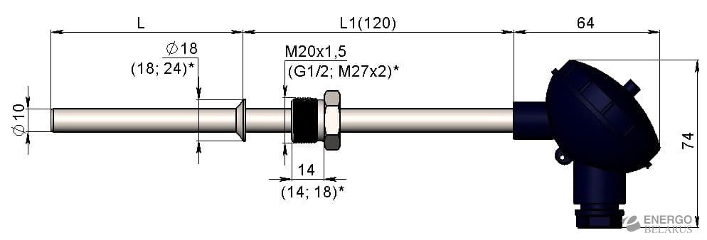 Термометр сопротивления исполнения 11