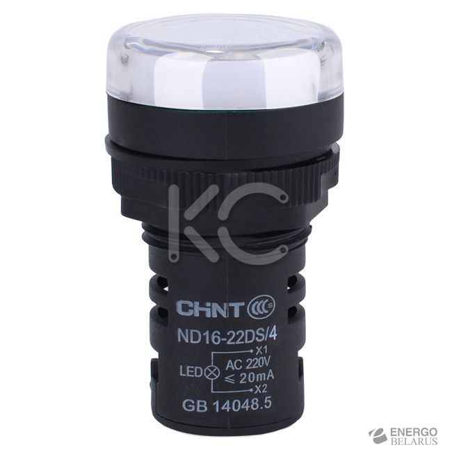 Индикатор ND16-22DS/2 белый АС/DC24В (R) (CHINT)
