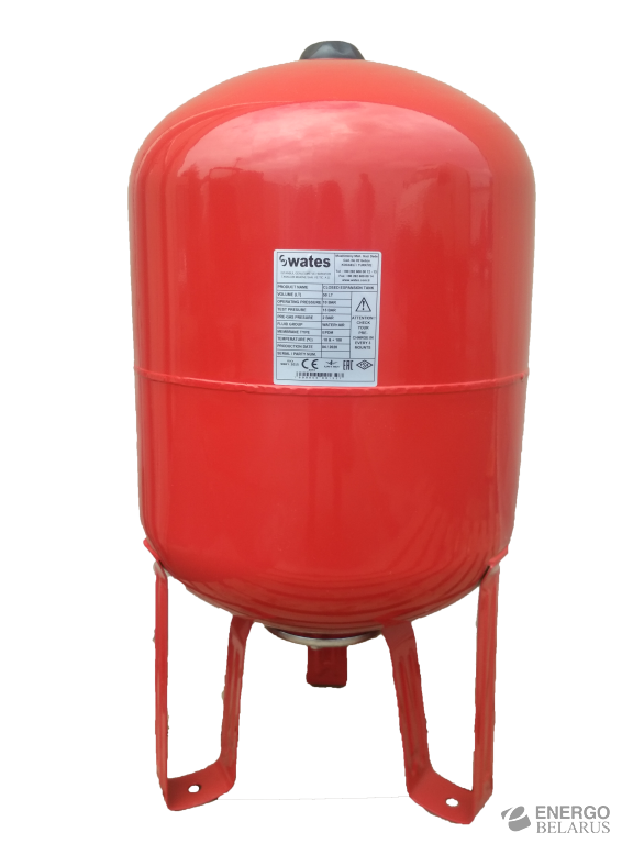 Бак вертикальный расширительный WAT60 10 бар 60л., красный, с опорами, Турция