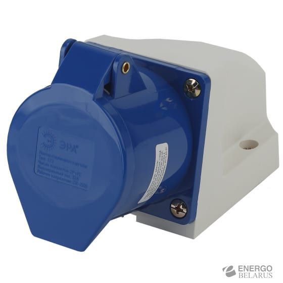 Розетка стационарная наружная ЭРА 123 2Р+РЕ 32А 220В IP44 (10/60/720)