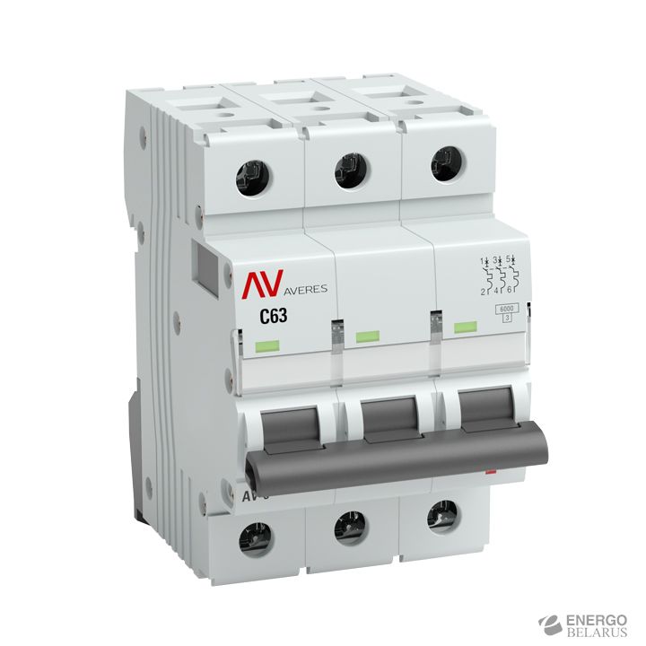 Выключатель автоматический AV-10 3P 50A (B) 10kA EKF AVERES