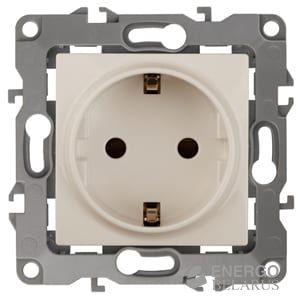 Розетка 12-2102-02 ЭРА 2P+E Schuko со шторками, 16A-250В, IP20, Эра12, слоновая кость (10/100/2800)