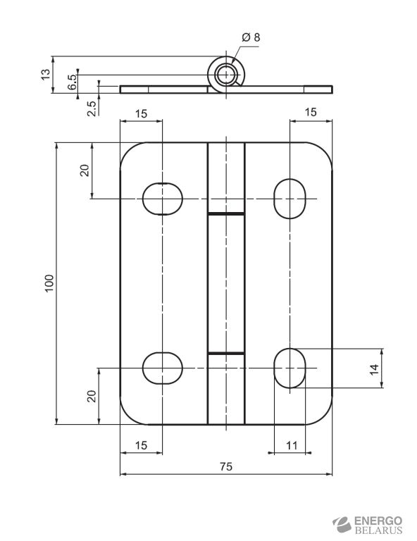 Петля накладная Essentra (Mesan) 999-4-F