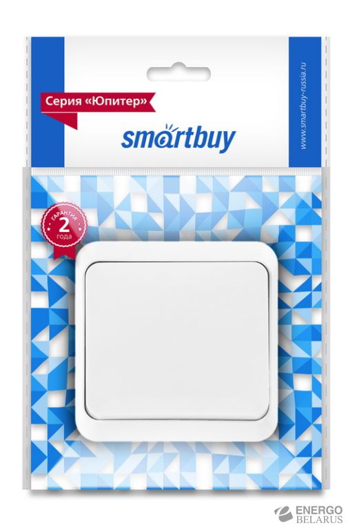 Выключатель 1-клавишный 10А белый "Юпитер", Smartbuy