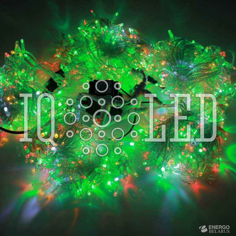 Спайдер лучевой гирлянда 24В, 20M, 5 нитей, мульти. бел на прозр. пров. 80W (с колпачком)