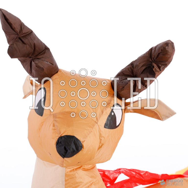 Фигура 3D надувная «Дед Мороз с оленем»