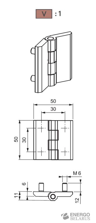 Петля накладная Essentra (Mesan) 099-1-F-1