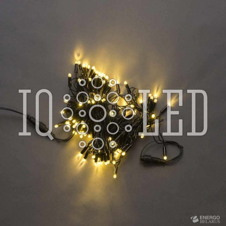 Гирлянда постоянного свечения 20M, 240V, белый теплый / черный провод, (без силового шнура) (с колпачком)