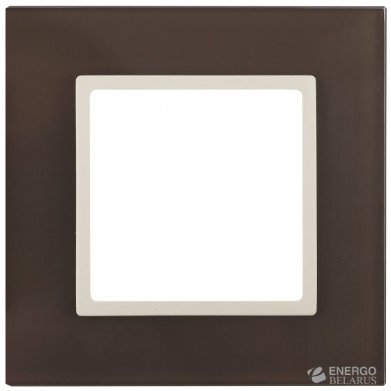 14-5101-31 ЭРА Рамка на 1 пост, стекло, Эра Elegance, мокко+сл.к