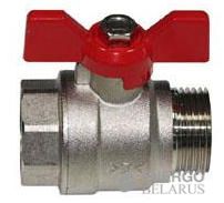 Кран шаровый 1/2" нипельный бабочка (20/120) IBP
