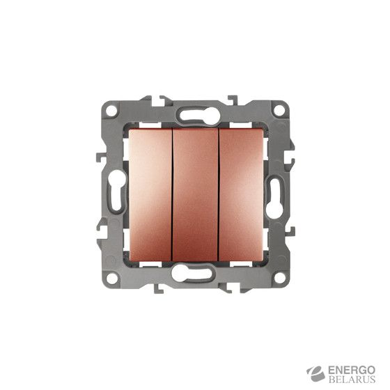 12-1107-14 ЭРА Выключатель тройной, 10АХ-250В, IP20, Эра12, медь