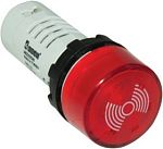 Зумер моноблочный MB-ZS-220-IP40 24 B AC с LED подсветкой красный 90db Emas