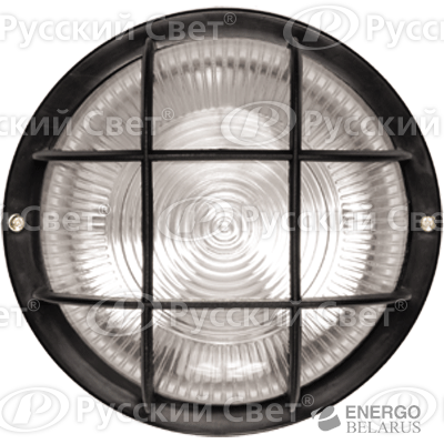 Светильник НПП2602 черн. круг с решеткой пластик 60Вт IP54 ИЭК LNPP0-2602-1-060-K02