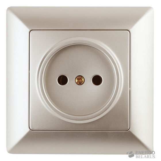 4-201-04 Intro Розетка 2P, 16А-250В, СУ, Solo, шампань