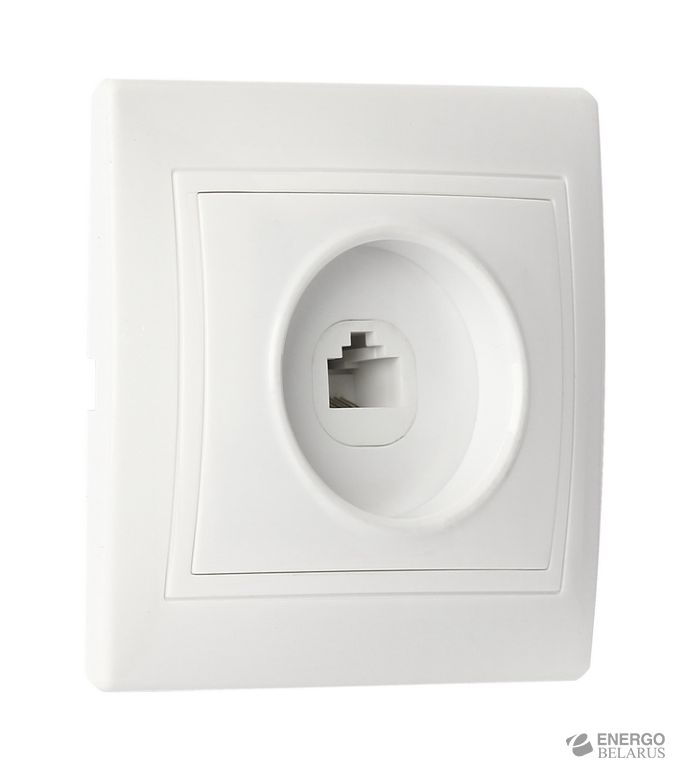 Розетка компьютерная RJ-45 1-местная белая "Венера", Smartbuy