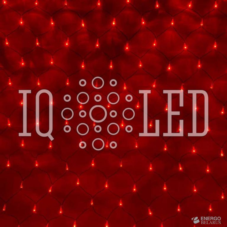 Сеть постоянного свечения 2*2M, 240V, КРАСНЫЕ на чернoм проводе, соединяемая