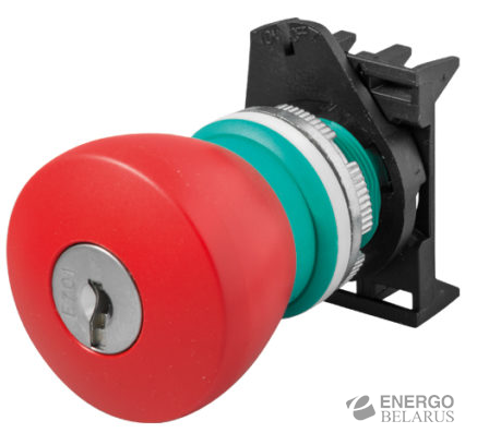 Кнопка грибковая с фиксацией и ключом PPFN1C4NX d40 RED IP65