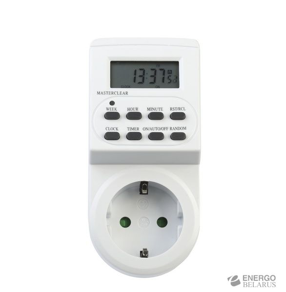 Розетка с таймером электронным (недельный+суточный) 3600Вт., Smartbuy