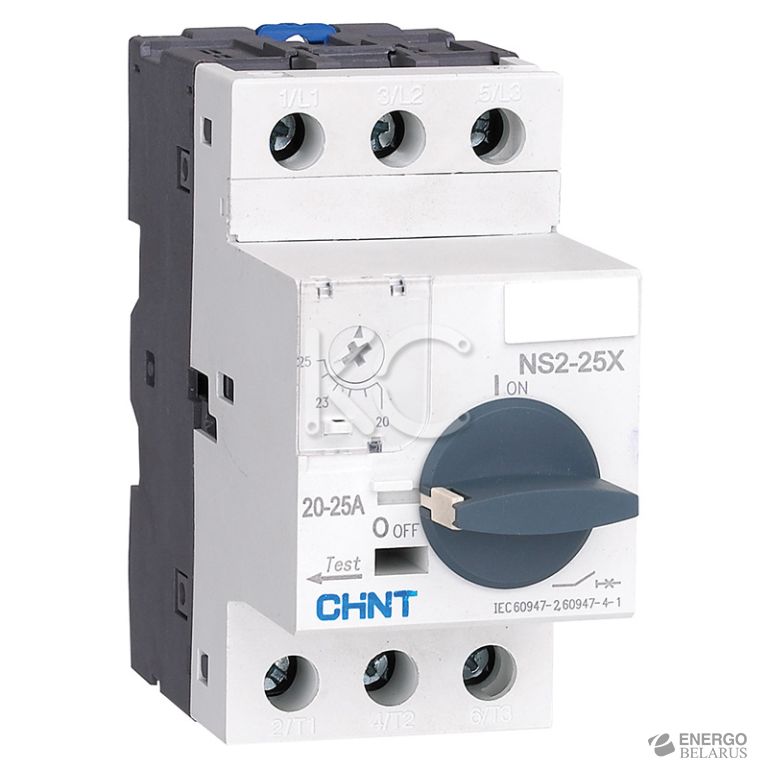 Автоматический выключатель защиты двигателя NS2-25X 1.6-2.5А с поворотной ручкой (R) (CHINT)