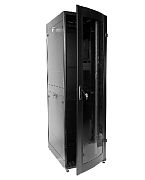Шкаф телекоммуникационный напольный ПРОФ универсальный 42U (600 ? 1000) дверь стекло,чёрный, в сборе