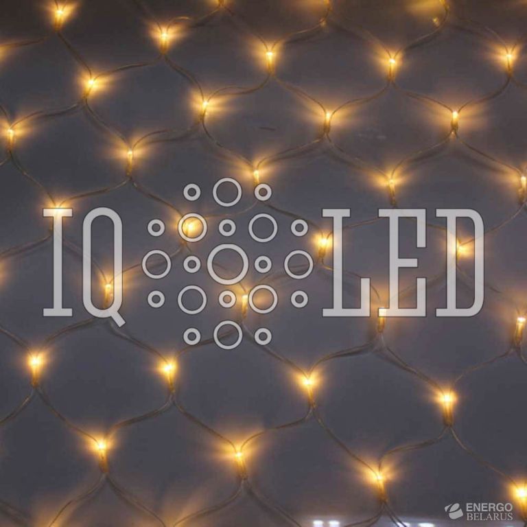Сеть постоянного свечения 2*4M, 240V, Белые теплые светодиоды на чернoм проводе, соединяемая КОЛПАЧКОМ