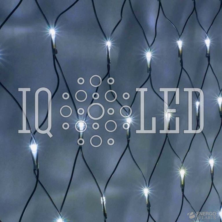 Сеть с FLASH мерцанием 2*3M, 240V, БЕЛЫЕ на чернoм проводе, с контроллером, соединяемая