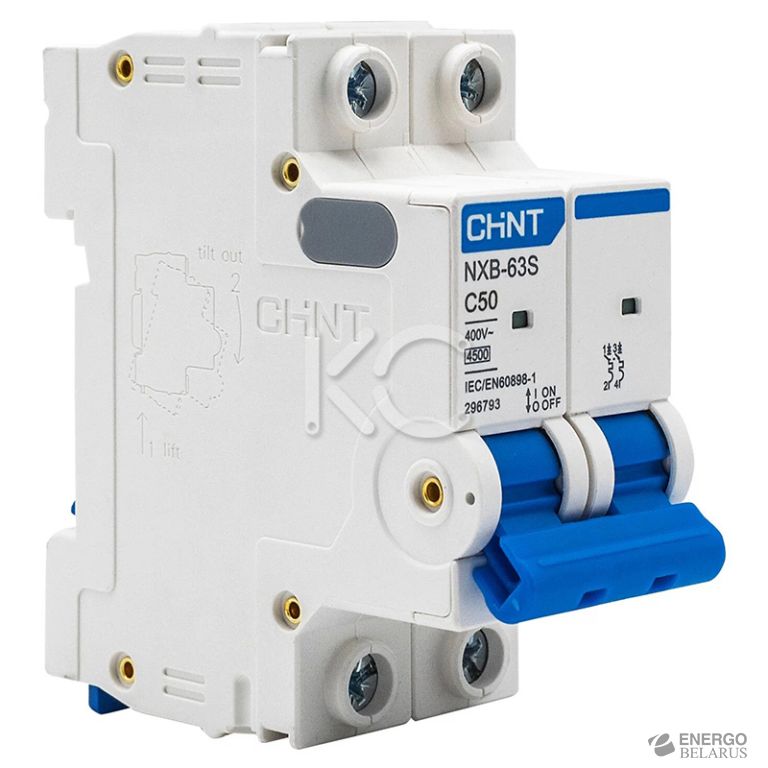 Автоматический выключатель NXB-63S 2P 63А 4.5kA х-ка C (R) (CHINT)