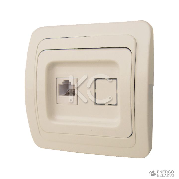 Розетка 1-м RJ-45 Лондон беж. EKF
