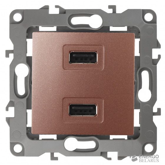 12-4110-14 ЭРА Устройство зарядное USB, 230В/5В-2100мА, IP20, Эра12, медь