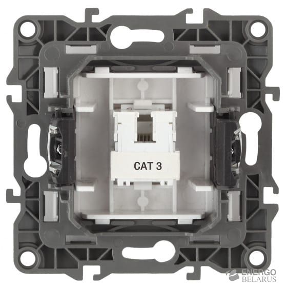 Розетка телефонная 12-3105-12 ЭРА RJ11, IP20, Эра12, графит (10/100/2500)
