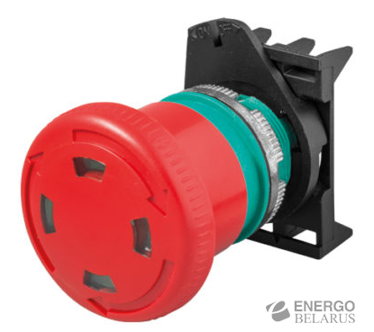 Кнопка грибковая с фиксацией и индикацией PPFN1R4S d40 RED IP65