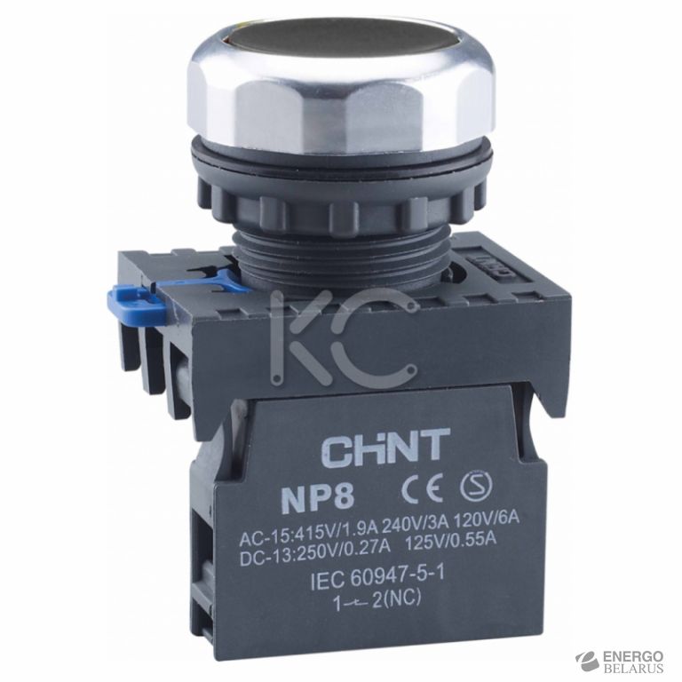 Кнопка управления NP8-10BN/2 без подсветки черная 1НО IP65 (R) (CHINT)
