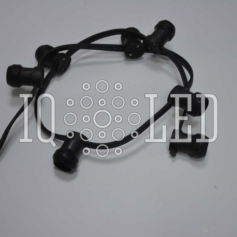 Гирлянда 50M 20CM 240V, Белт-лайт 2-х пр. влагозащищ. черный (20 СМ между патронами)