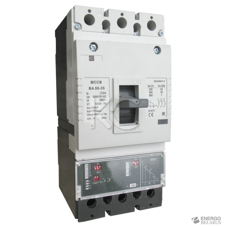 Автоматический выключатель ВА 58-35 3P, 250A, 415VAC, 50кА, Ir=100_250А, с электр. расцепителем MP211 КС