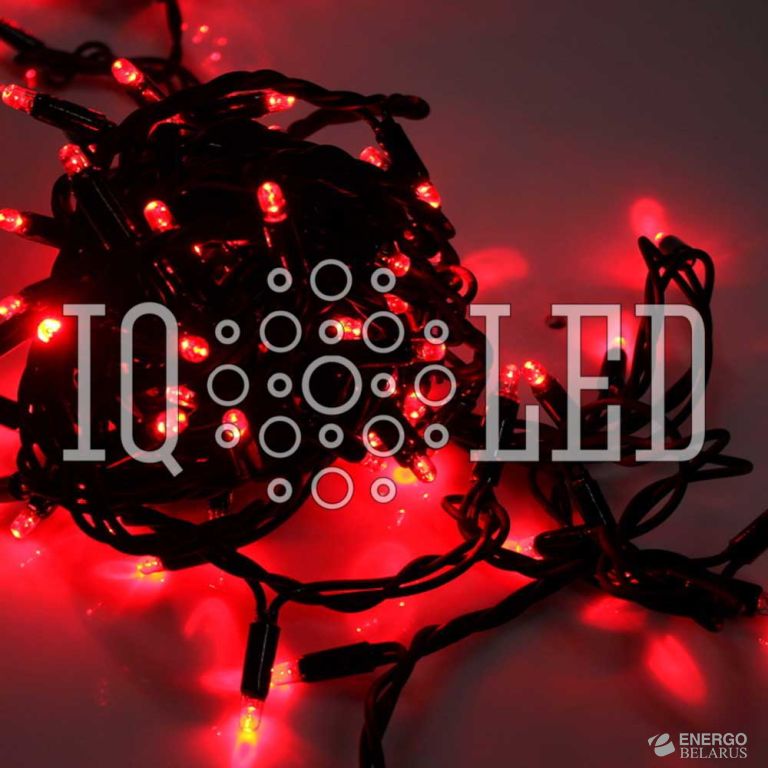 Гирлянда постоянного свечения 20M, 24V, красная / черный провод, соединяемая (без шнура) (новый коннектор)