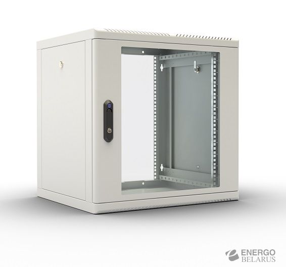 Шкаф телекоммуникационный настенный разборный 12U (600x650), съемные стенки, дверь стекло