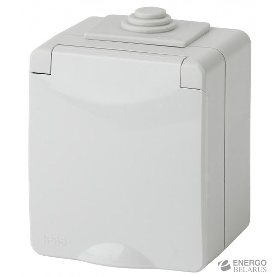 11-2601-03 ЭРА Розетка 2P+E IP65, 16A-250В, ОУ, серый