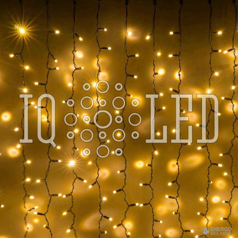 Дождь flash 240V, 2*9М (теплые белые светодиоды/черный провод)