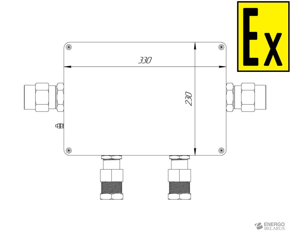 Коробка коммутационная взрывозащищенная для греющего кабеля с вводом под теплоизоляцию КВМК ГК 301
